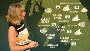 Emma Jesson in front of the ITV Border map
