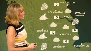 Emma Jesson in front of ITV Calendar South map