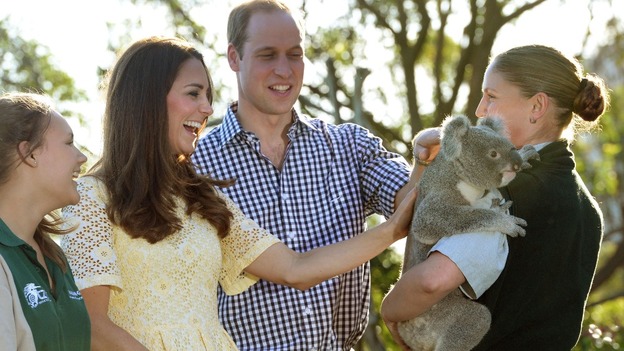 The Duke and Duchess of Cambridge meet Leuca the Koala.