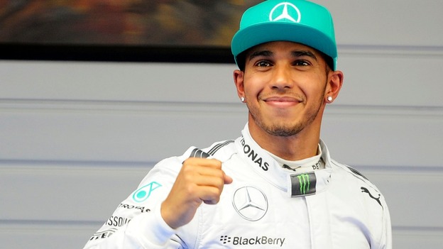 Mercedes driver Lewis Hamilton has won his third consecutive Grand Prix