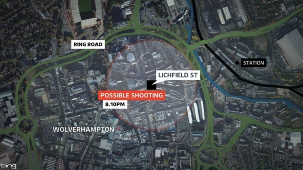 Two teenagers were hurt in Lichfield Street at around 8.10pm.