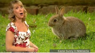 Emma Jesson with viewer's picture behind her