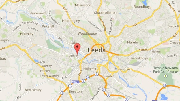 The blaze began on Albion Way in south-west Leeds.