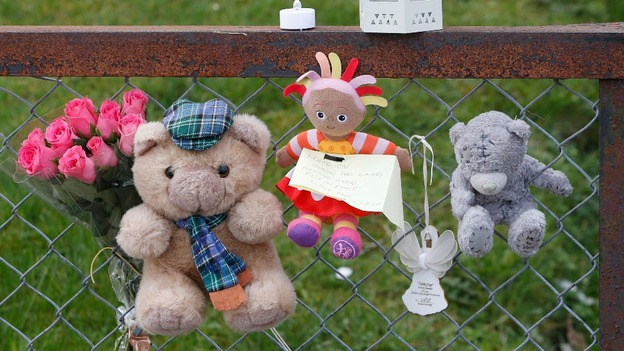 Tributes left for a two-year-old, whose death is being treated as suspicious.