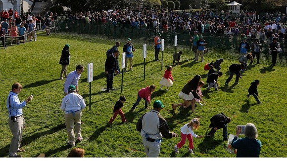 The Easter Egg Roll gets under way on the White House lawn