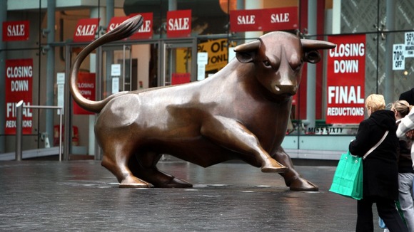 Bronze bull outside Bullring Shopping Centre