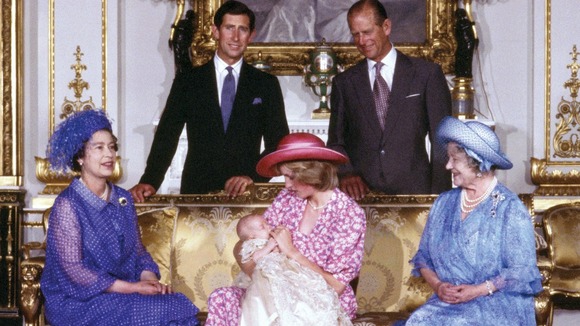 The Royal family at Buckingham Palace, London, on the day of Prince William's christening