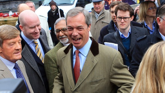 Nigel Farage at the launch of Ukip's European election campaign