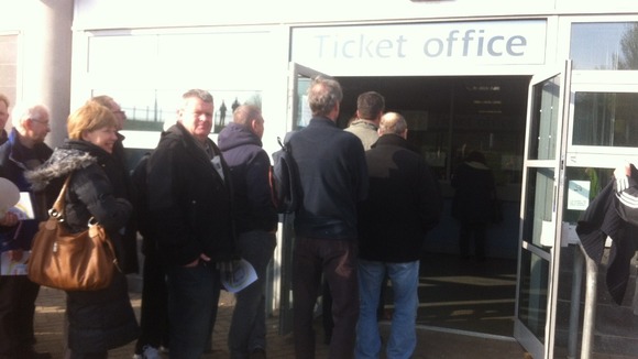 Fans queueing for tickets at the KC Stadium