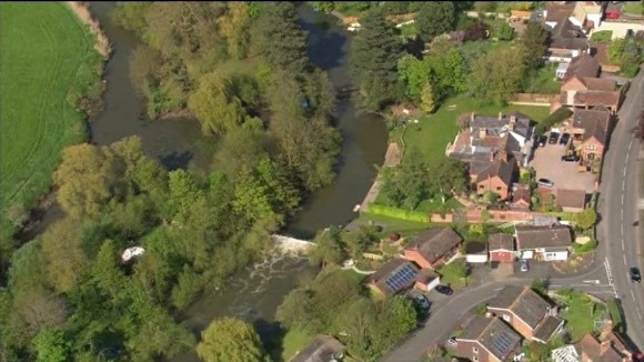 Aerials of the River Avon where father and son died