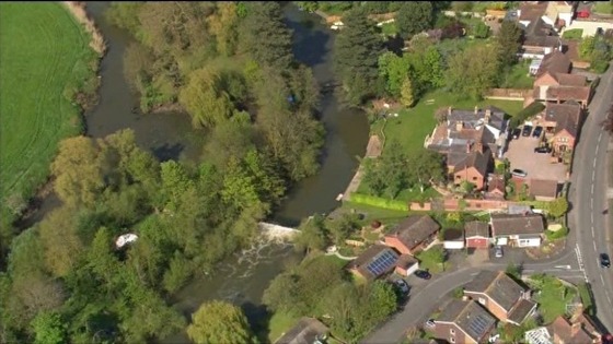 Aerials of the River Avon where father and son died