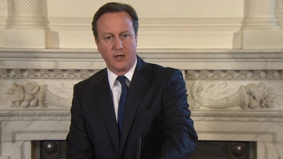 David Cameron makes an announcement at Downing Street after the death of two hostages in Nigeria.