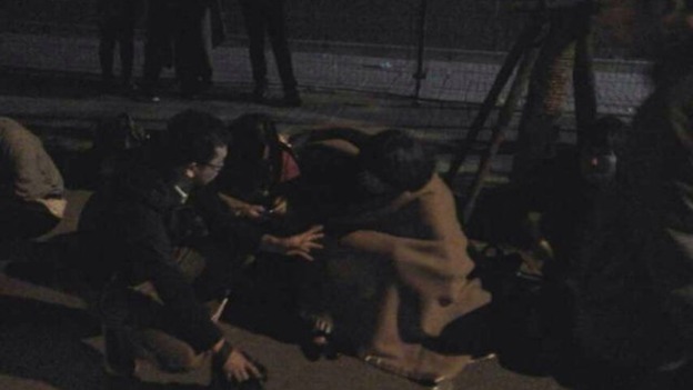 Family members camp outside the Malaysian Embassy.