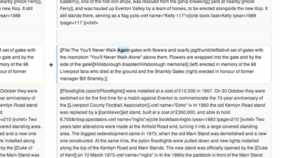 Screenshot of page showing "You'll Never Walk Alone" was changed to "You'll Never Walk Again"