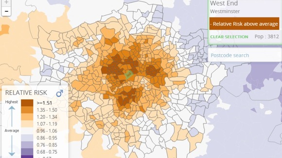 Liver cancer is a greater risk to men than women, particularly in London
