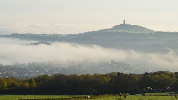 Misty towards Castle Hill Huddersfield