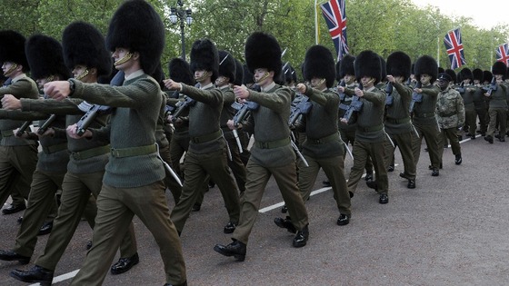 Soldiers marching