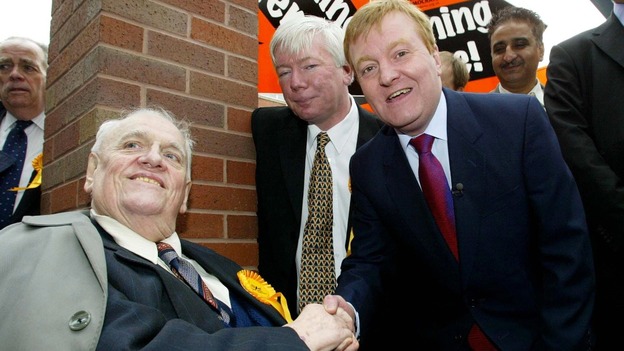 Cyril Smith (left) pictured in 2005 with then Liberal Democrat leader Charles Kennedy