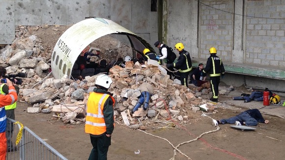 simulated plane crash