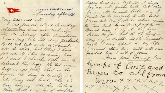 The letter was written on RMS Titanic stationary.