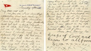 The letter was written on RMS Titanic stationary.
