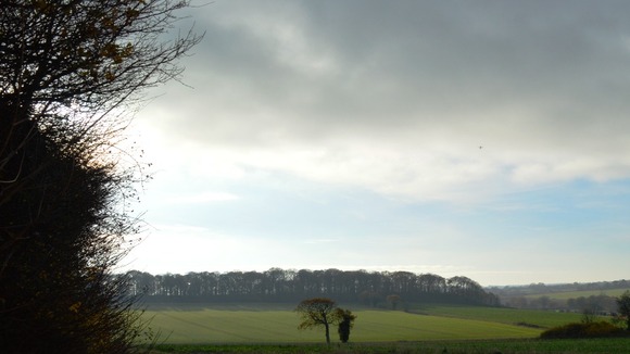 Sun over fields, Norfolk