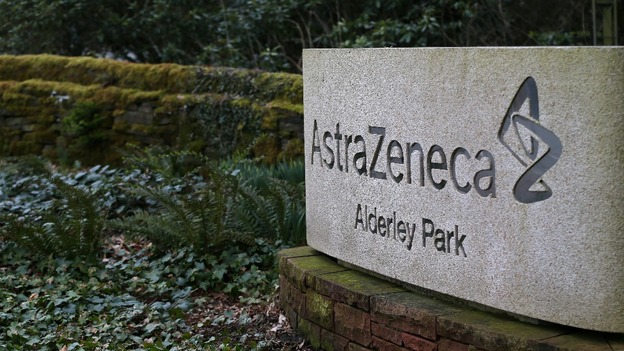 View of the entrance to AstraZeneca's Alderley Park site in Cheshire