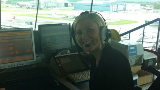 Granada's Mel Barham takes charge of air traffic control.....