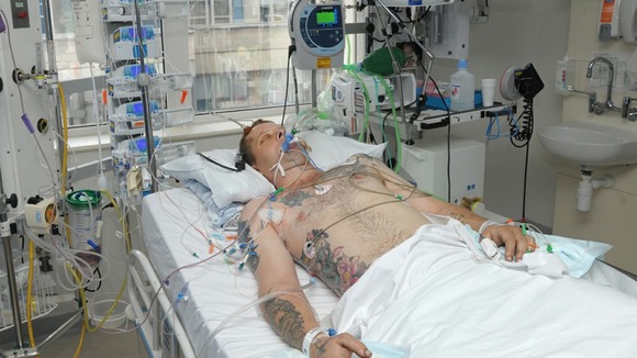 Darren Wyatt in hospital