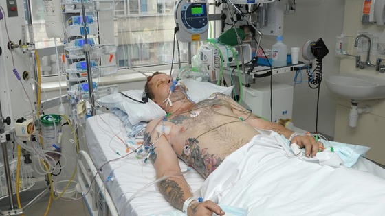 Darren Wyatt in hospital