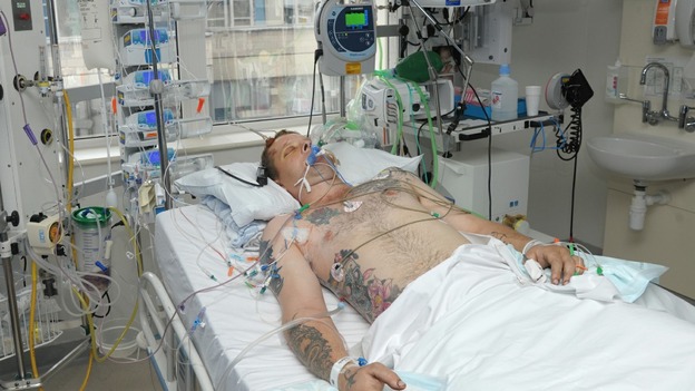 Darren Wyatt in hospital