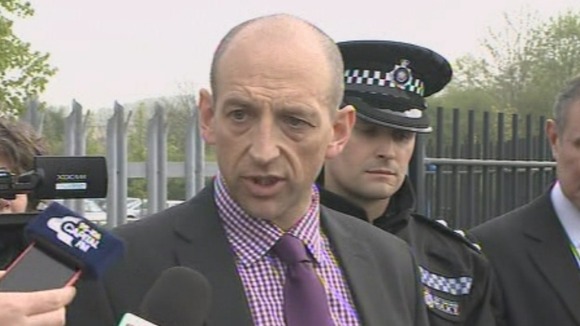 Detective Superintendent Simon Beldon of West Yorkshire Police addresses a press conference.
