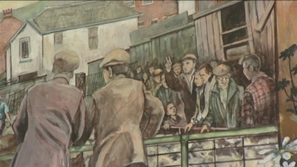 Painting of the Abergavenny cattle market