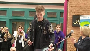 Bailey takes to the stage at Milton Keynes College.