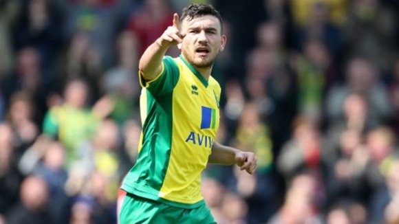 Robert Snodgrass celebrates scoring against Liverpool.