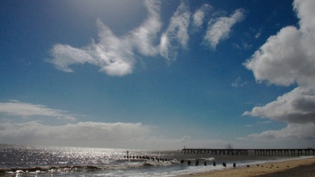 Lowestoft beach in Suffolk.
