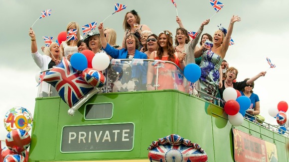 Racegoers on an open top bus at Epsom racecourse will continue to celebrate the Queen's historic 60-year reign today.