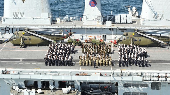 HMS Illustrious off the coast of Scotland.
