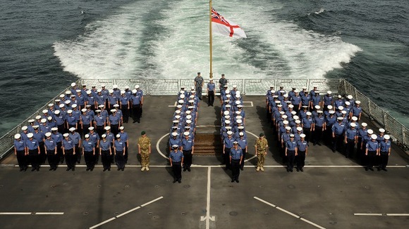 HMS Dauntless, which is currently carrying out Maritime Security Operations off the coast of Africa.