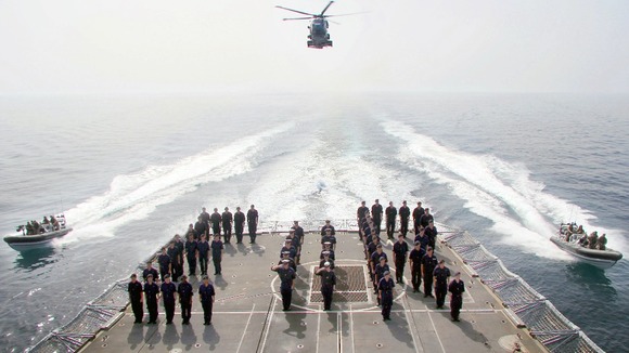 Sailors on HMS Westminster. 