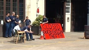 Firefighters on strike
