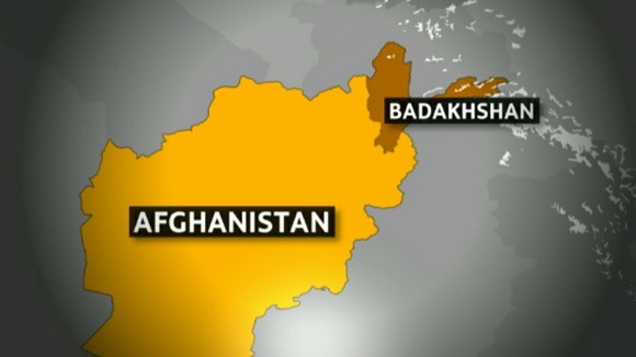 A map showing the location of Badakhshan province.