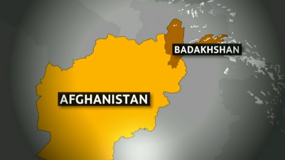 A map showing the location of Badakhshan province.