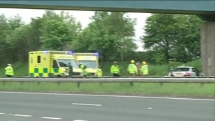Ambulances attending a crash