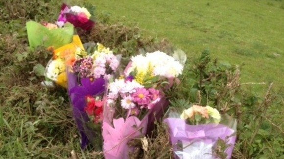 flowers at crash site