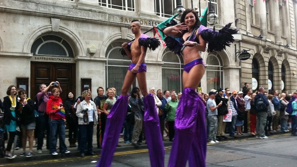 Street artists taking part in the parade