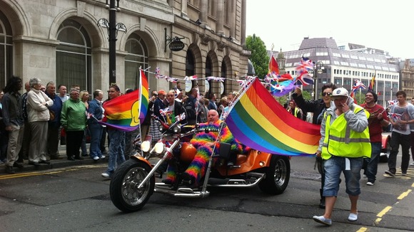 Colourful outfits and flags