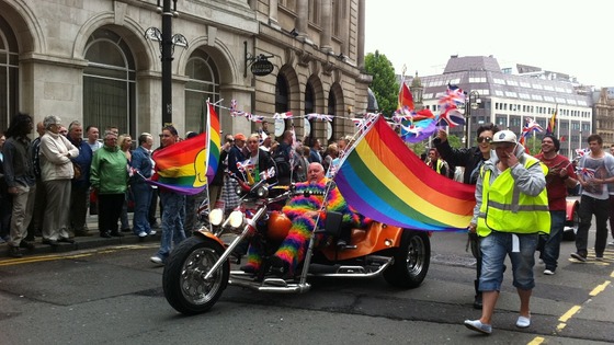 Colourful outfits and flags