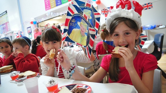 Girls eating
