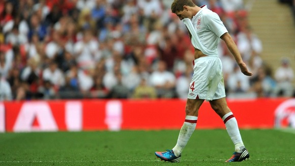 Captain Steven Gerrard left the field in the second half.
